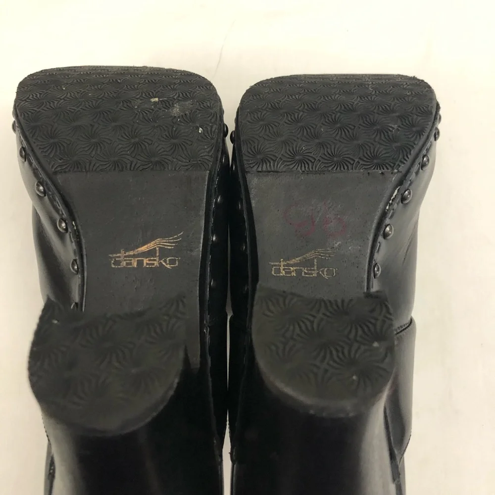 DANSKO Sz 40 Leather Heel Clog Mules - Picture 13 of 14